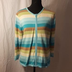 Vintage Talbots striped cardigan L